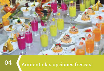 Considera montajes con frutas y verduras. Considera montajes con frutas y verduras.